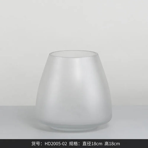 vase en verre givré pour décoration intérieure fleurs séchées et hydroponique - vue 7 sur 12