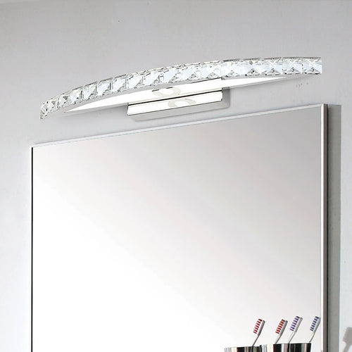 applique murale salle de bain LED miroir lumière en acier inoxydable cristal maquillage salle de bain lumières 44 cm/54 cm - vue 2 sur 10