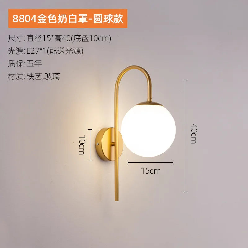 applique murale led boule créative salon couloir - vue 7 sur 9