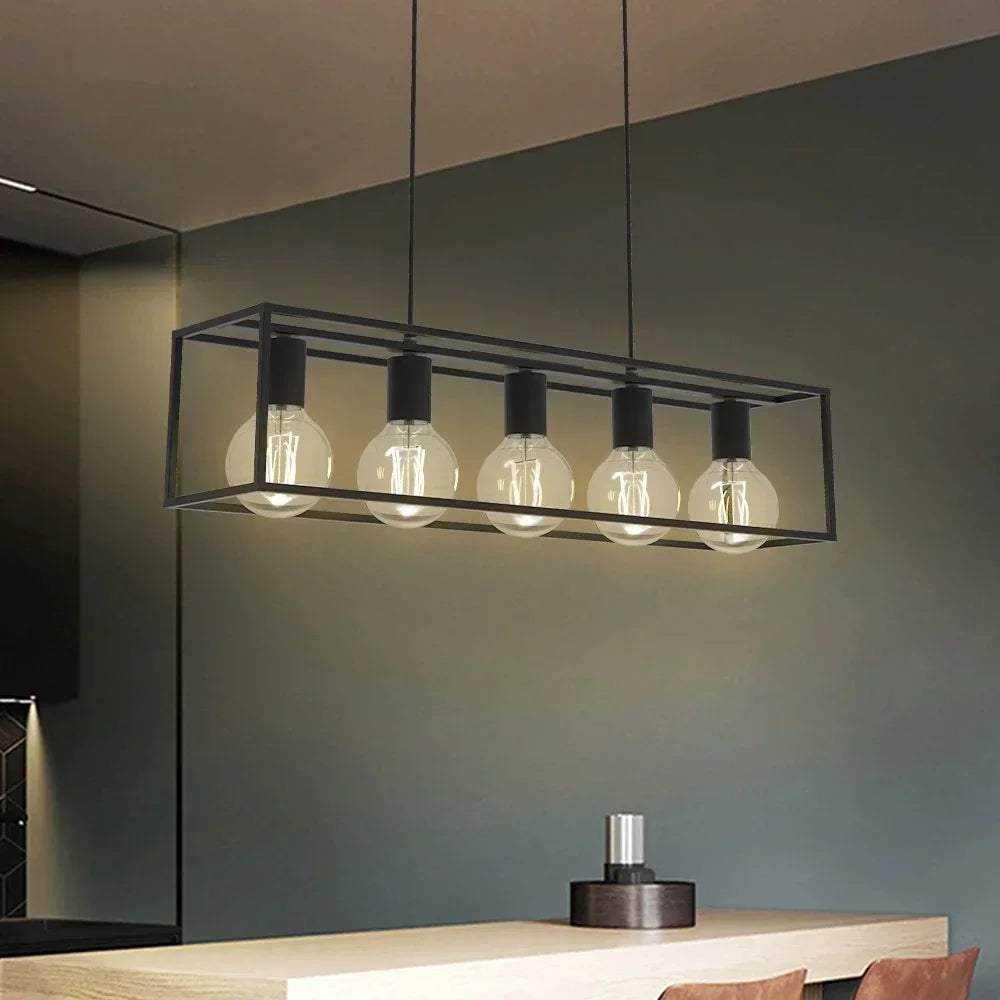 plafonnier led suspendu style industriel rétro avec câble réglable - vue 4 sur 7