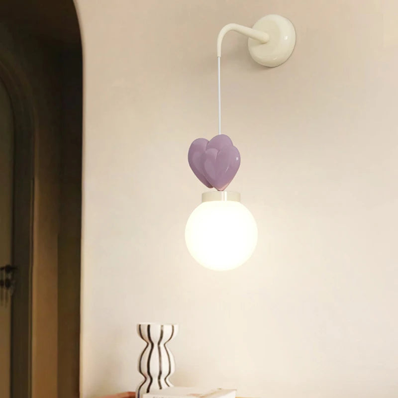 Children's Room Hanging Wall Light Purple Red Pink Love Wall Lamp for Nursery School Kids Baby Room Decorative Night Lamps E27 - vue 2 sur 11