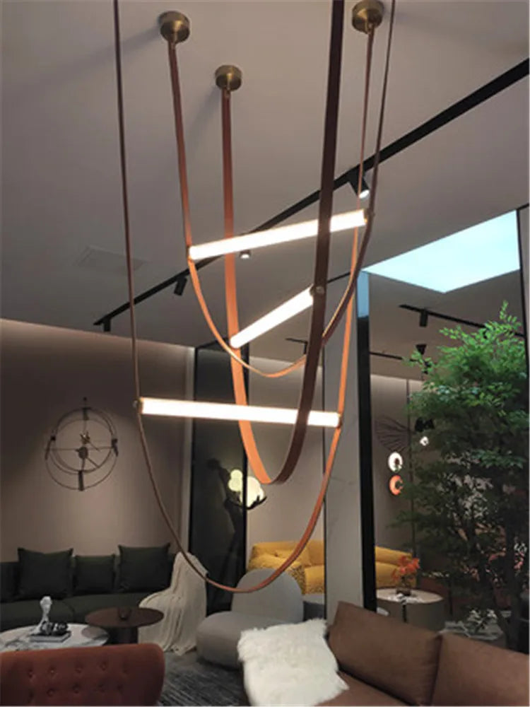 suspension tube de verre led créative minimaliste postmoderne - vue 3 sur 14