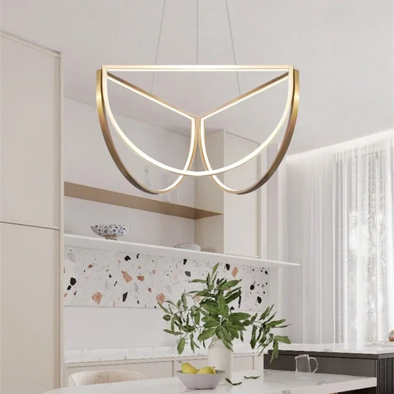 lustre nordique en acier inoxydable pour intérieur moderne - vue 3 sur 8