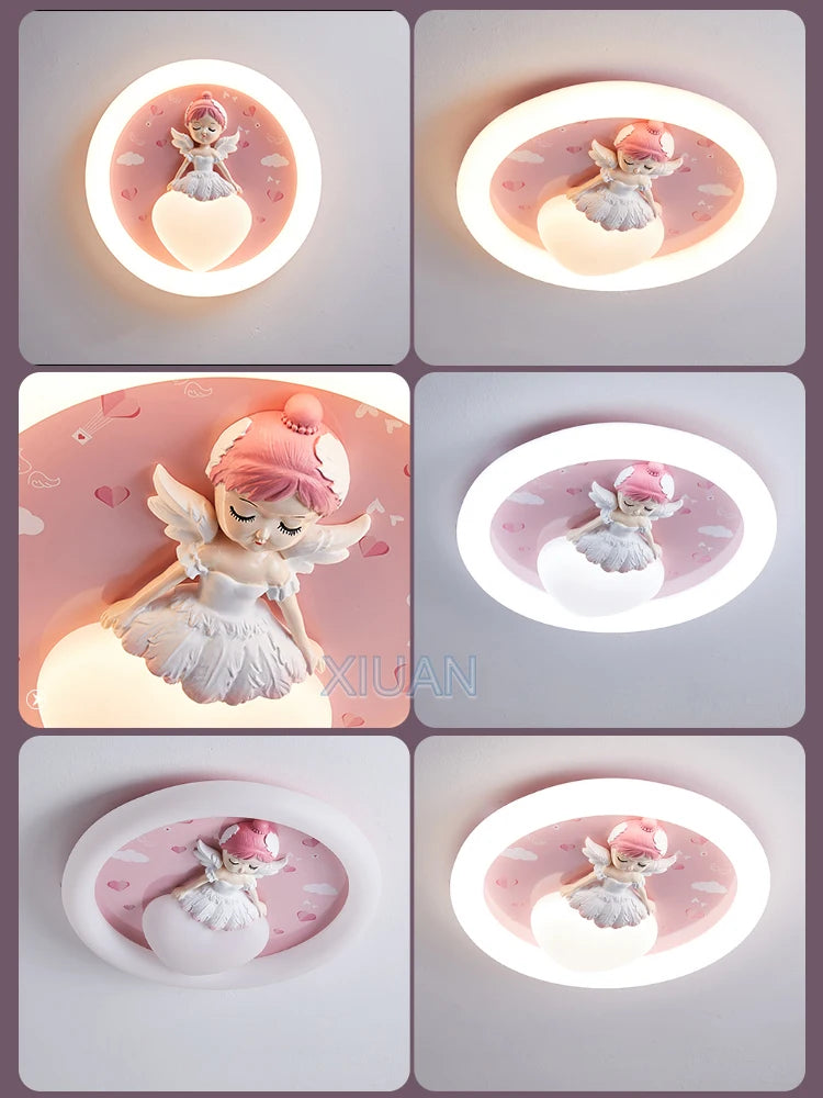 Full Spectrum Children's Room Ceiling Lamp Cartoon Resin Princess Ceiling Light Kids Baby Room Bedroom Nursery School Decor 220V - vue 4 sur 8