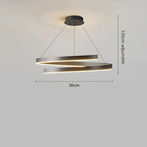 lustre à anneau simple moderne en fer doré avec éclairage LED intérieur - vue 13 sur 15