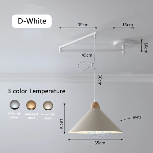 suspension moderne à bras oscillant led mobile - vue 10 sur 30