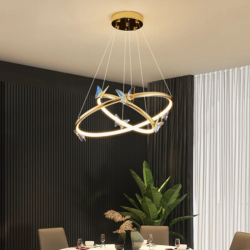 lustre led papillon avec cordon réglable pour décoration intérieure - vue 3 sur 20