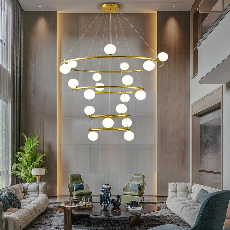 lustre créatif en fer et verre pour décoration élégante - vue 3 sur 16