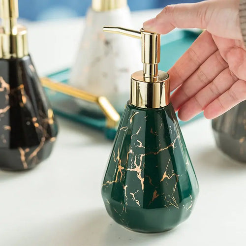 bouteille en céramique marbrée avec diamants pour rangement décoratif - vue 2 sur 10