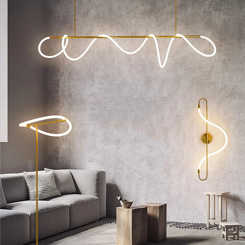 lustre nordique moderne doré brillant sandyha éclairage intérieur - vue 3 sur 19