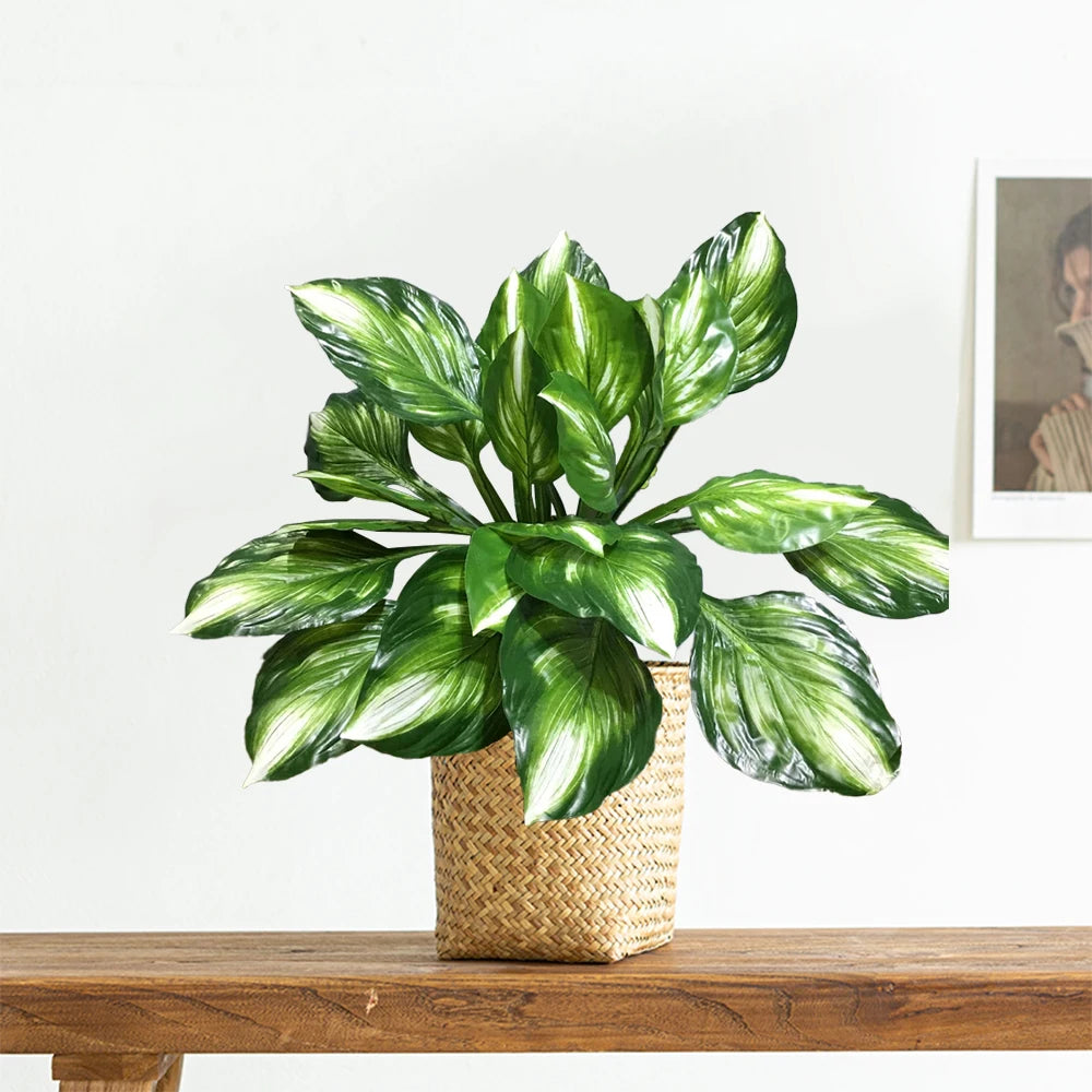 plante tropicale artificielle monstera et hosta pour décoration intérieure extérieure - vue 1 sur 6