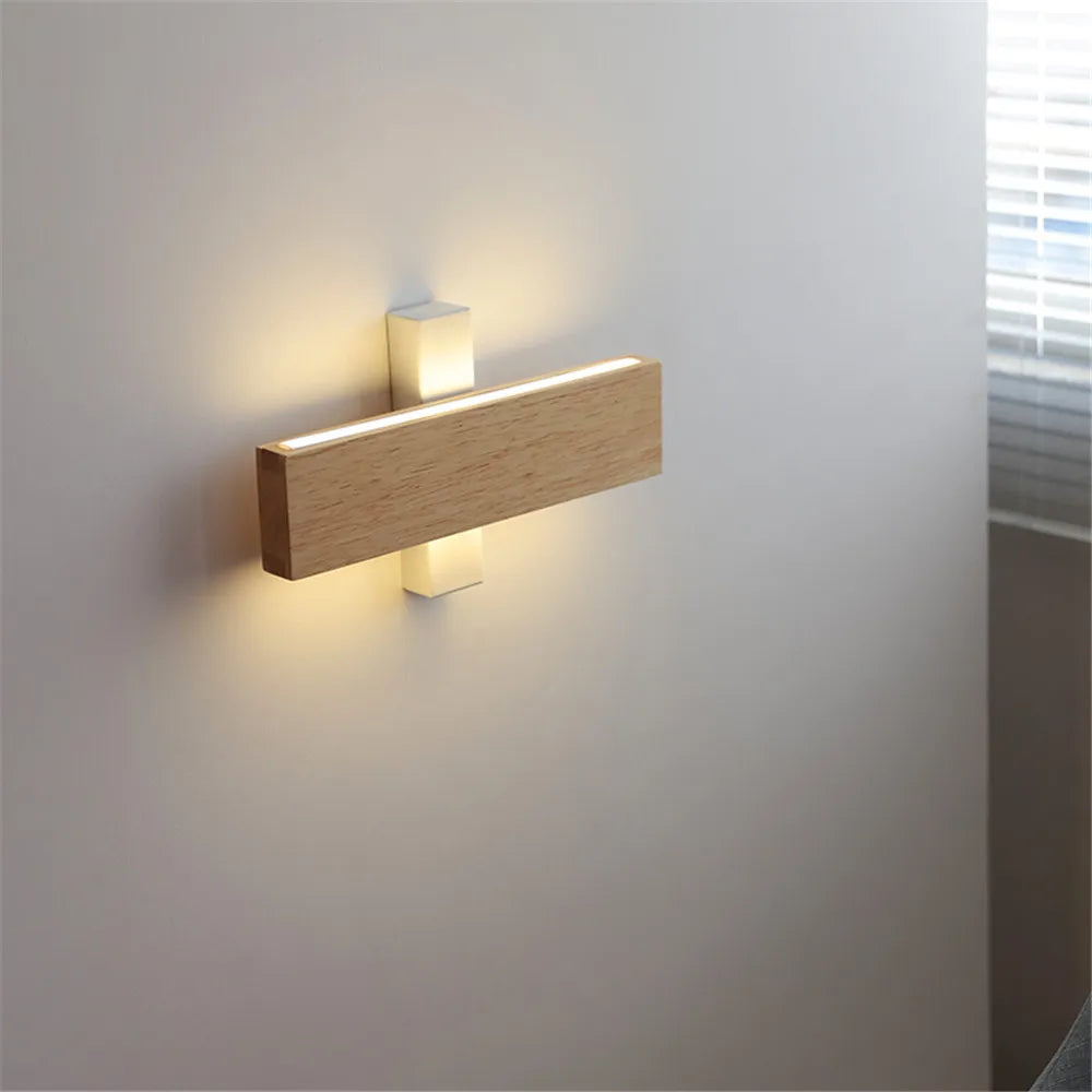 applique murale led moderne en bois décorative d'intérieur - vue 5 sur 9