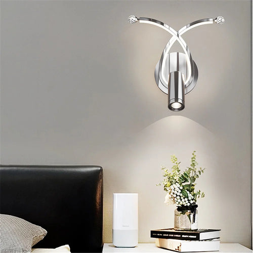 applique murale à led moderne en chrome pour intérieur design - vue 3 sur 16