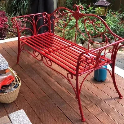 banc de jardin fer forgé table et chaises extérieur - vue 13 sur 14
