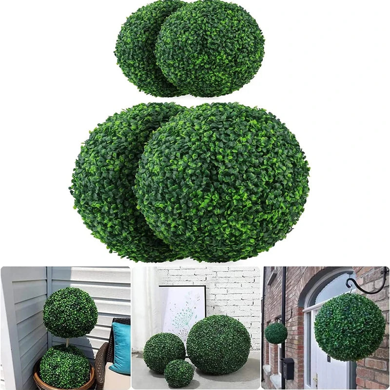 lot de boules topiaires artificielles pour décoration jardin et mariage - vue 2 sur 11