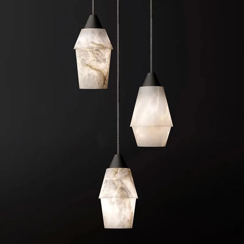 lustre led suspendu collection marbre vintage rétro - vue 8 sur 9