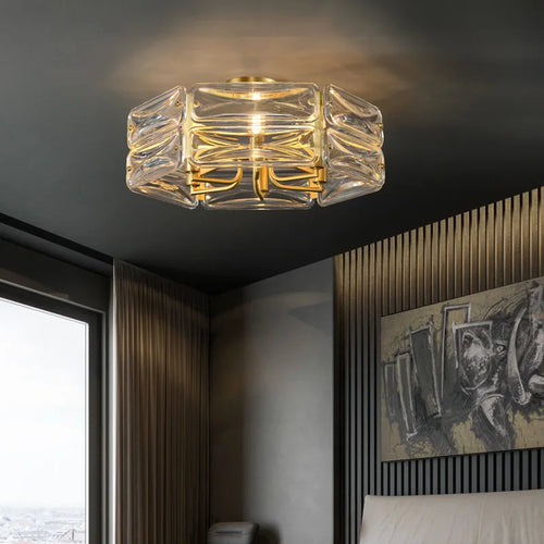 lustre nordique en cuivre led monté en surface moderne et luxueux - vue 3 sur 13
