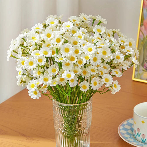 60 têtes de marguerites artificielles pour décorations diverses - vue 2 sur 8