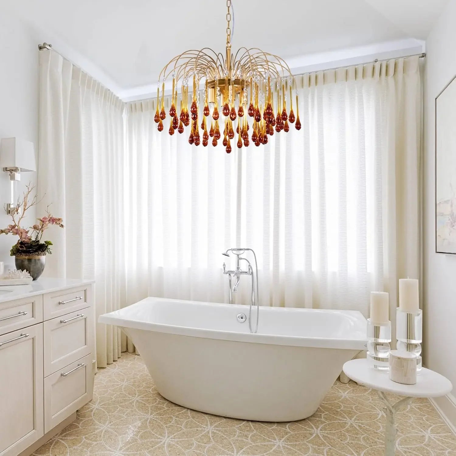 lustre en cristal rétro pour un intérieur romantique et élégant - vue 4 sur 11