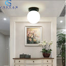 Nordique Simple moderne rond boule de verre plafonnier salon éclairage couloir plafonnier chambre lampe lumière LED