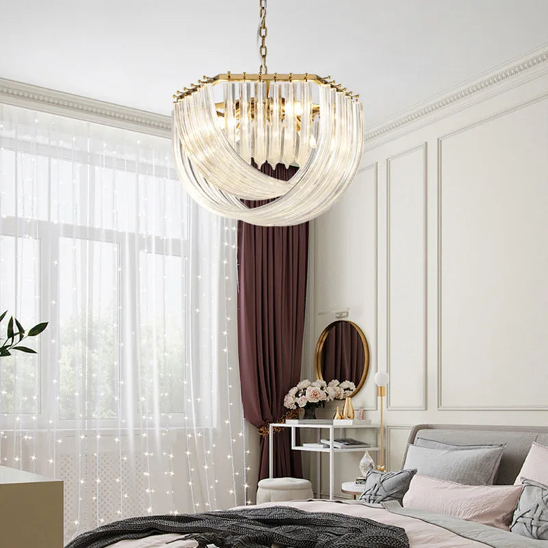 lustre led en verre design moderne pour restaurant ou hôtel - vue 3 sur 14