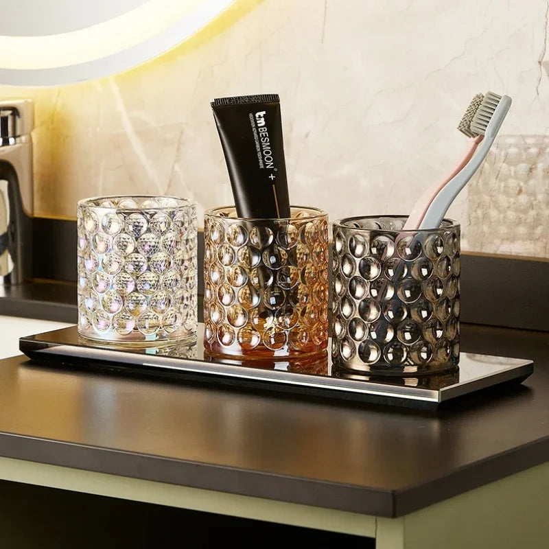 tasse en verre pour bain de bouche accessoires de salle de bain - vue 6 sur 13
