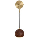 Walnut Wood Round ball Wall light, Wabi-sabi Modern style, Wall Sconces for Bedroom, Living, Corridor, Aisle balcony, Entrance