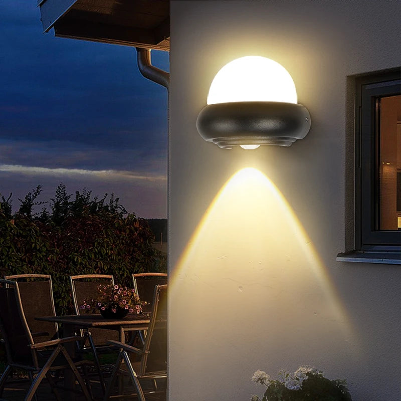 applique murale extérieure à led décoration lumineuse pour jardin et balcon - vue 5 sur 9