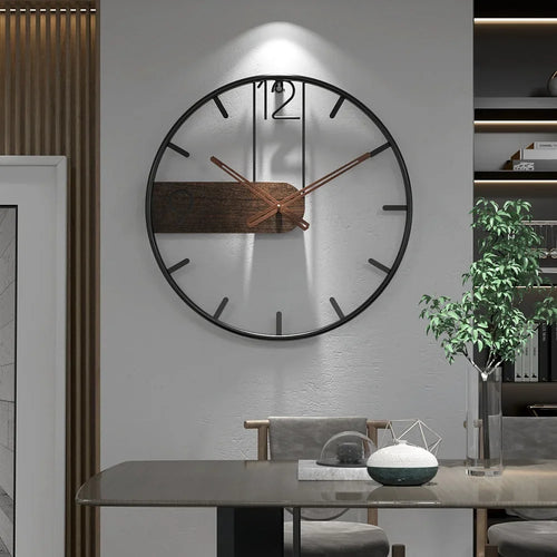 horloge murale en fer design rétro nordique créative décoration intérieure - vue 2 sur 6