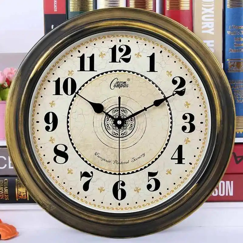 horloge murale rétro silencieuse classique en abs quartz - vue 6 sur 7
