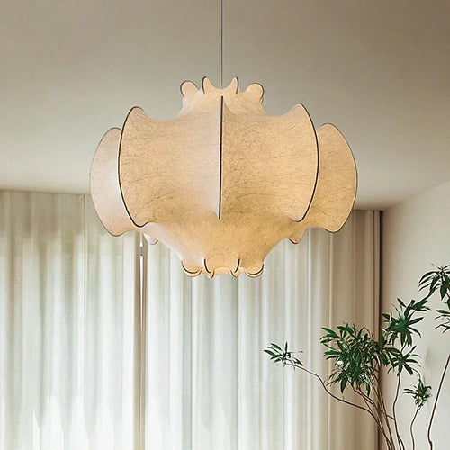 lustre wabi sabi nordique en soie japonaise led intérieur - vue 2 sur 10