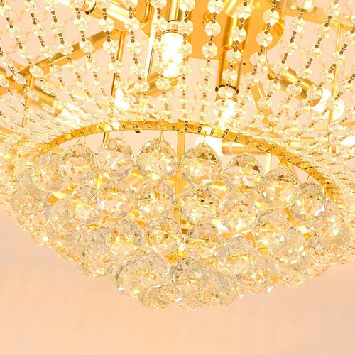 lustre moderne en cristal led pour hall d'entrée luxueux - vue 6 sur 8