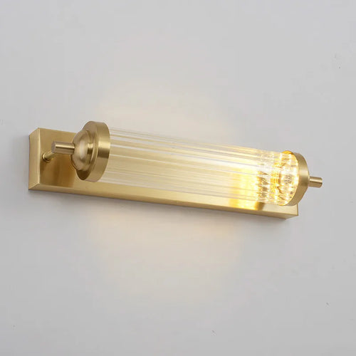 applique murale led en cristal doré pour miroir frontal - vue 7 sur 8
