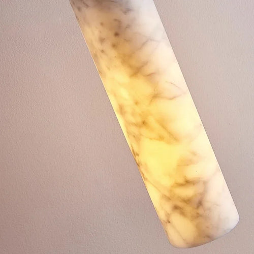 lustre wabi-sabi en marbre naturel pour hôtel design - vue 7 sur 10