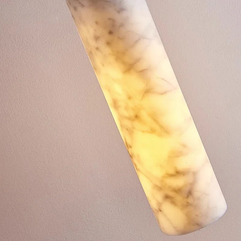 lustre wabi-sabi en marbre naturel pour hôtel design - vue 6 sur 10