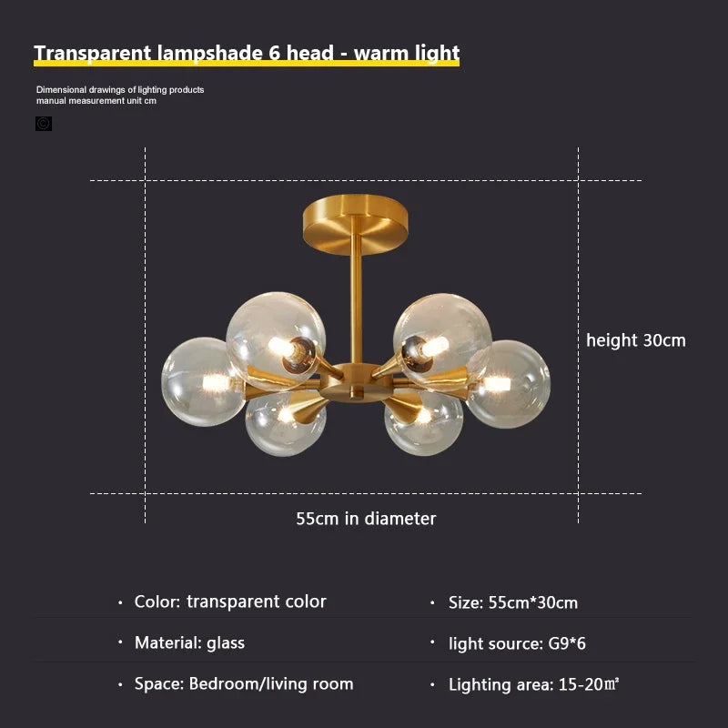 lustre nordique en verre blanc pour éclairage intérieur - vue 23 sur 23