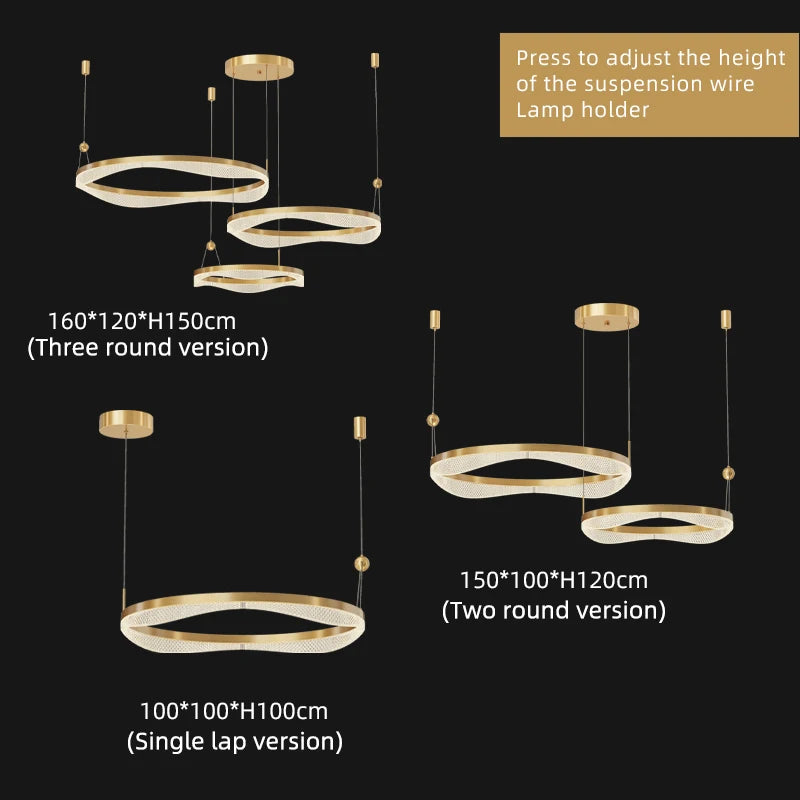 lustre moderne à led pour décoration intérieure élégante et contemporaine - vue 3 sur 16