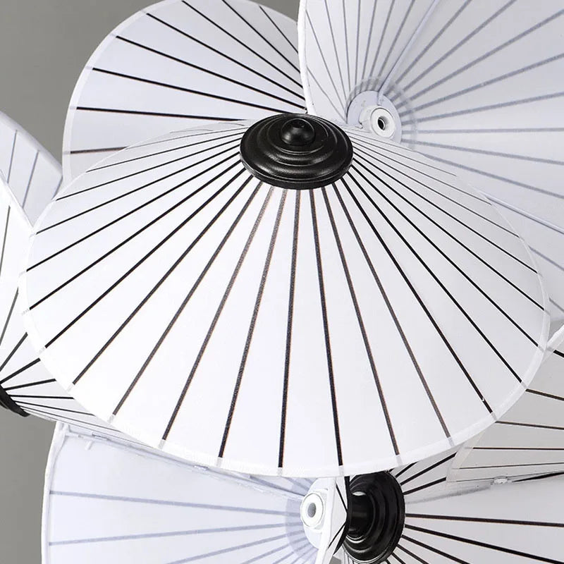 lustre en tissu design éclairage maison déco fil réglable - vue 5 sur 7