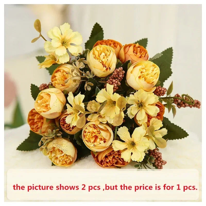 décoration de mariage fleurs artificielles en soie et plantes vertes - vue 12 sur 12