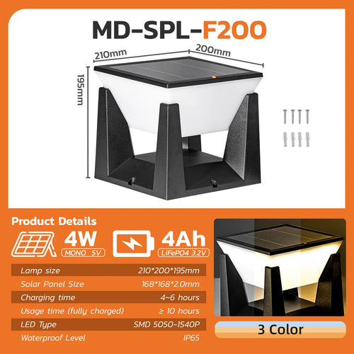 lampadaire solaire étanche pour éclairage extérieur jardin et allée - vue 10 sur 9