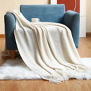 plaid tricoté uni style moderne pour canapé lit