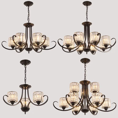 lustre cristal rétro suspension modernes pour décoration intérieure - vue 4 sur 16