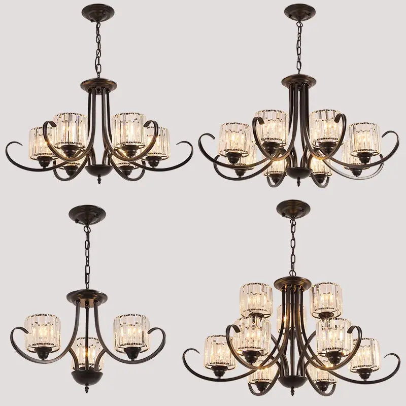lustre cristal rétro suspension modernes pour décoration intérieure - vue 4 sur 16