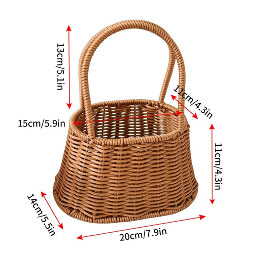 panier de pique-nique en osier pour rangement et courses - vue 17 sur 22