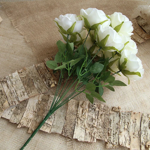 10 têtes de fleurs artificielles pour décoration mariage et festival - vue 4 sur 15
