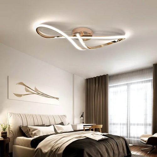 plafonnier moderne à leds doré chromé pour intérieur - vue 4 sur 10