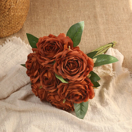 bouquet de roses artificielles décoration intérieure et extérieure fleurs faux - vue 2 sur 18