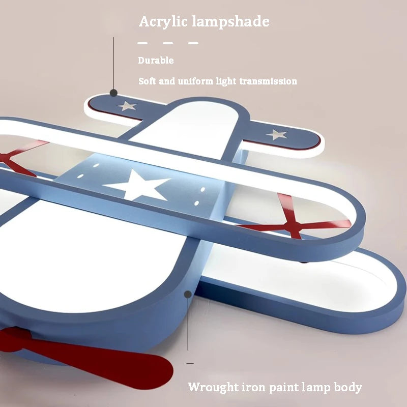 lustre avion pour chambre d'enfant décoration créative nordique - vue 6 sur 10