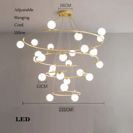 lustre créatif en fer et verre pour décoration élégante - vue 11 sur 16