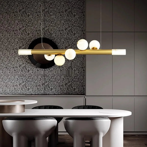 lustre luxueux en marbre véritable post-moderne pour bar - vue 4 sur 10